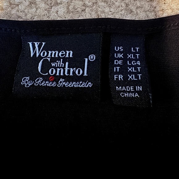 Women With Control Women's Top Size Large TALL Bell Sleeves Black Goth Whimsy - Picture 5 of 7